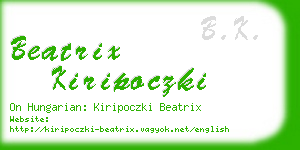 beatrix kiripoczki business card